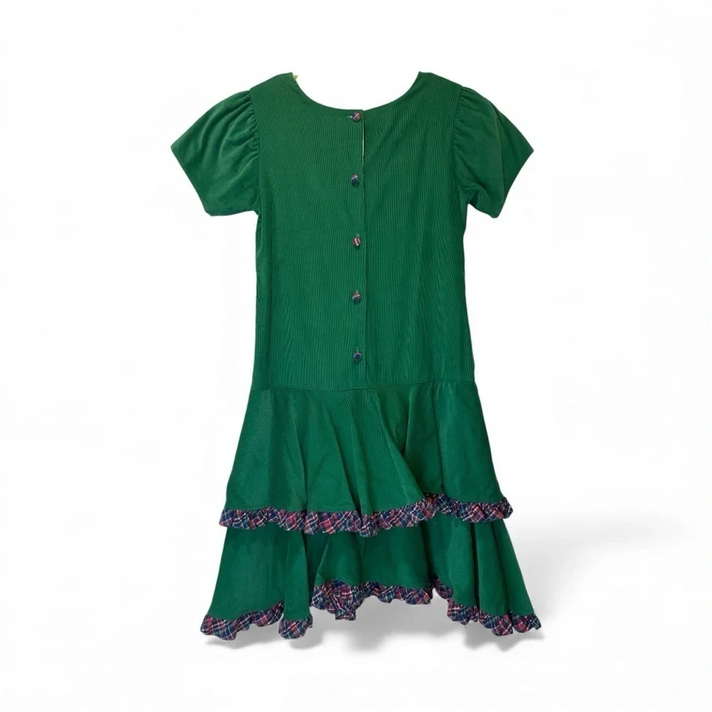 Glorimont Green Dress with Plaid Bow size 12